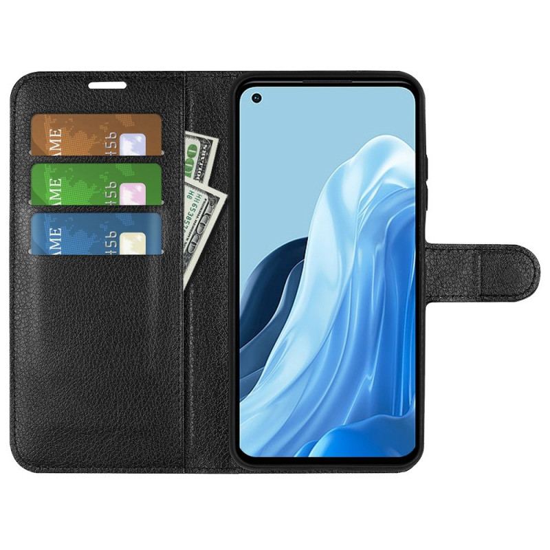 Capa Flip Para Oppo Reno 7 Estilo Clássico De Couro