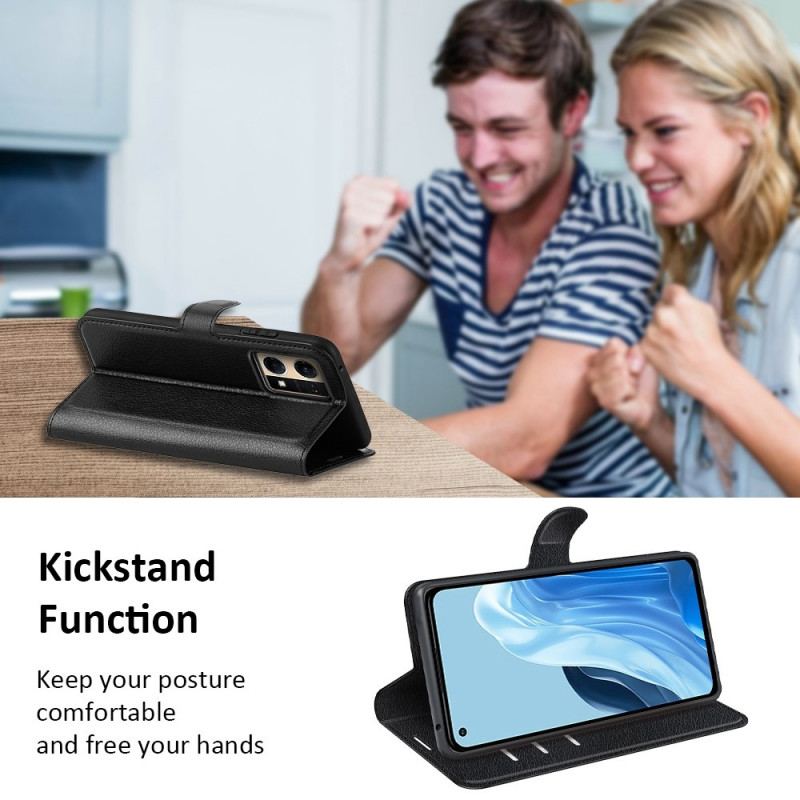 Capa Flip Para Oppo Reno 7 Estilo Clássico De Couro