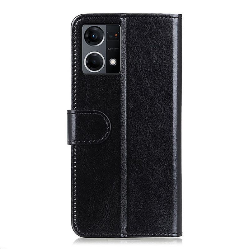 Capa Flip Para Oppo Reno 7 Refinamento De Couro Sintético