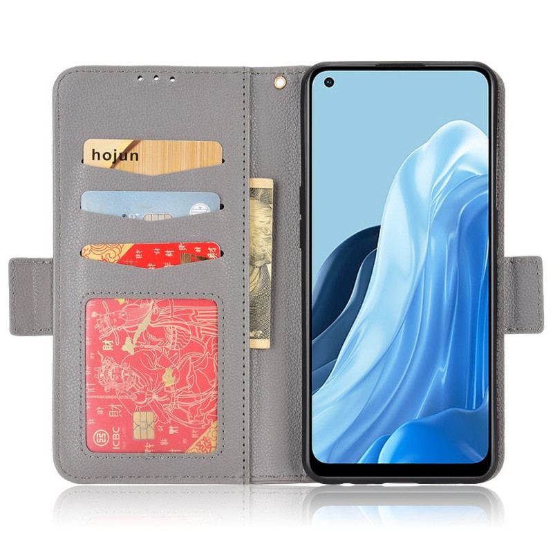 Capa Folio Para Oppo Reno 7 Estilo Tradicional De Couro Lichia