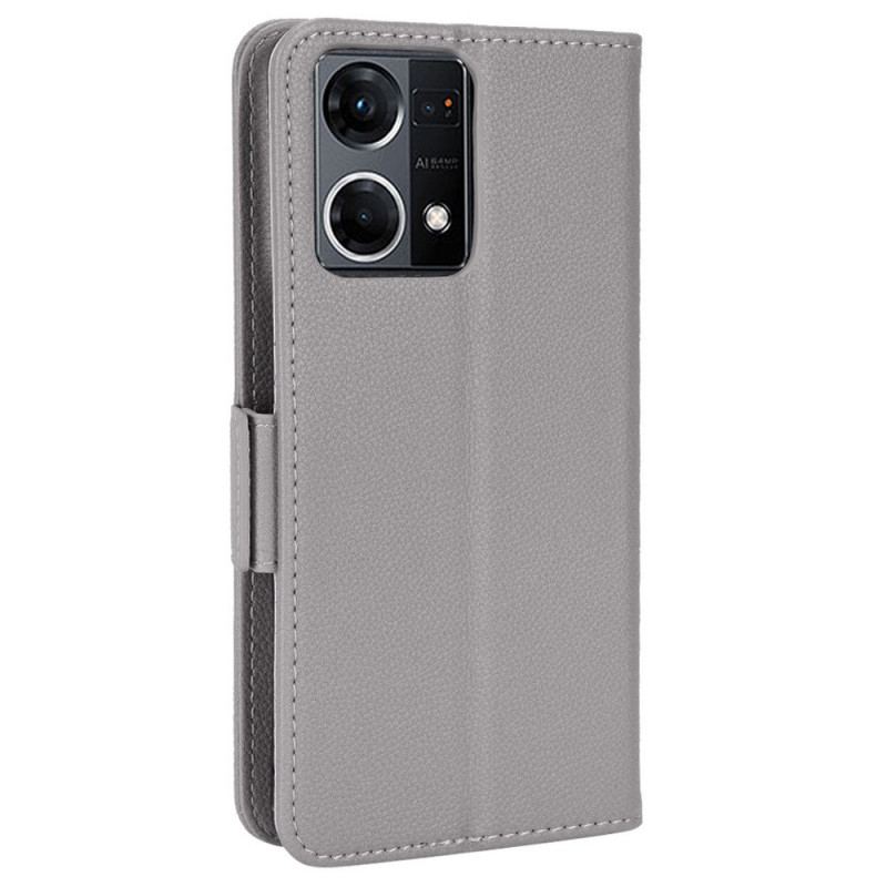 Capa Folio Para Oppo Reno 7 Estilo Tradicional De Couro Lichia