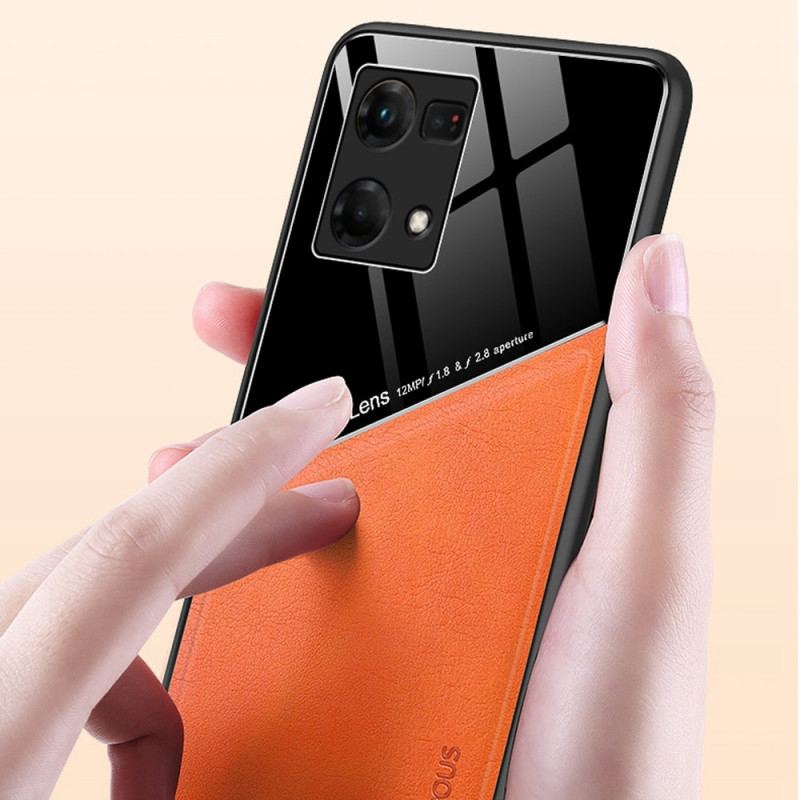 Capa Para Oppo Reno 7 Couro Falso Premium
