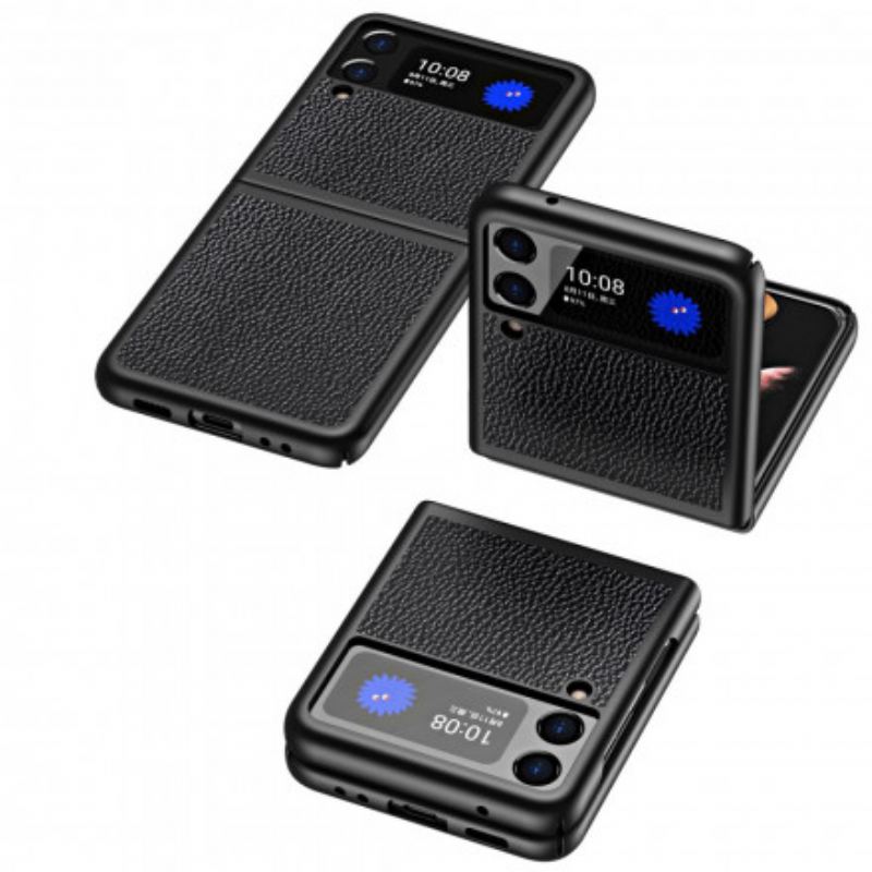 Capa De Celular Para Samsung Galaxy Z Flip 3 5G De Couro Estilo Design De Couro