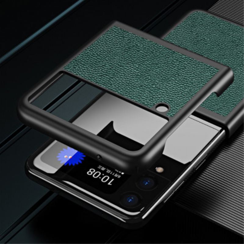 Capa De Celular Para Samsung Galaxy Z Flip 3 5G De Couro Estilo Design De Couro