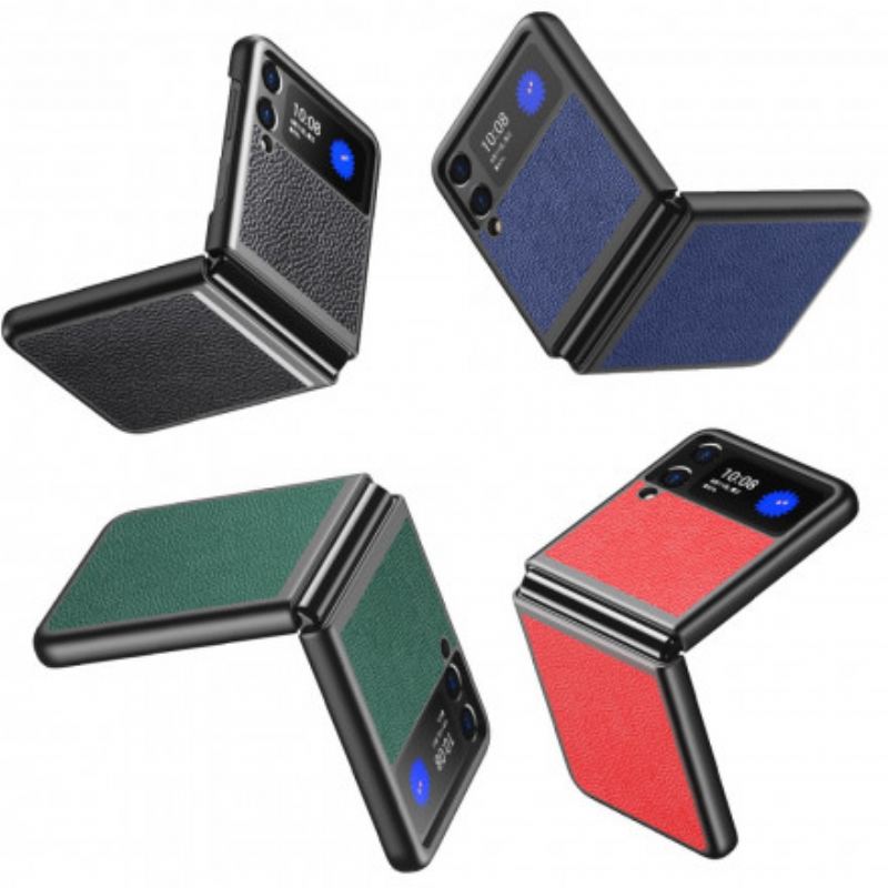 Capa De Celular Para Samsung Galaxy Z Flip 3 5G De Couro Estilo Design De Couro