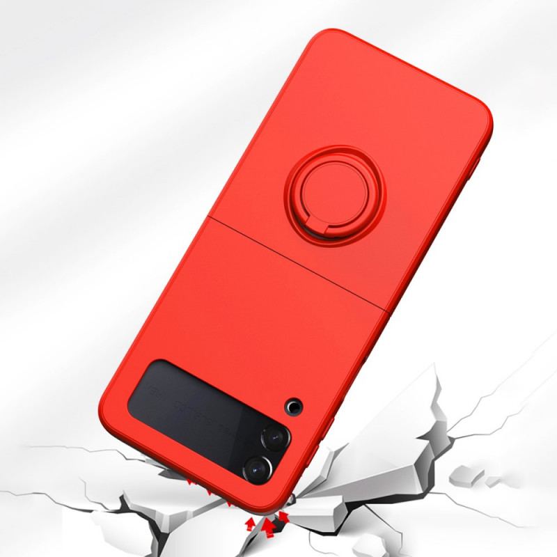 Capa Para Samsung Galaxy Z Flip 3 5G De Couro Compatível Com Suporte De Anel