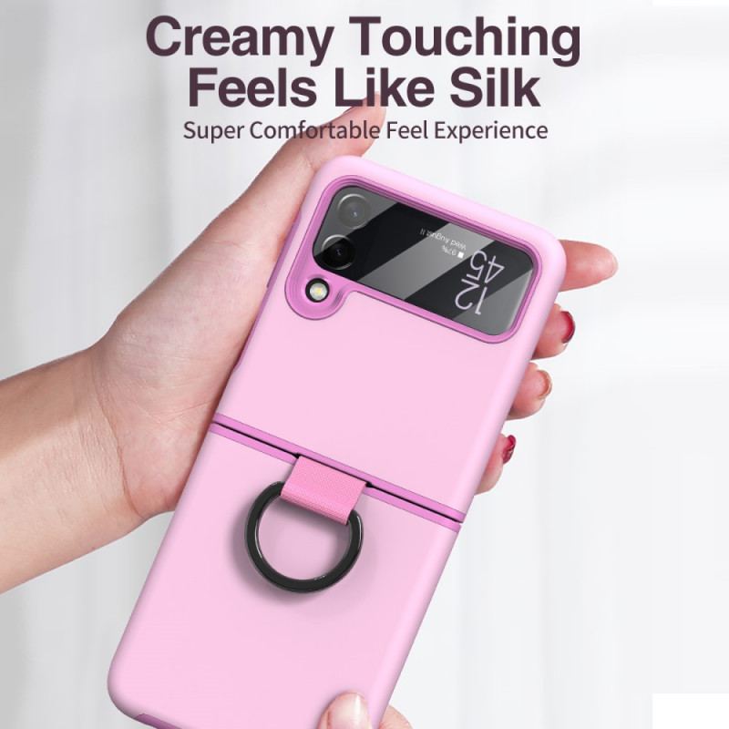 Capa Para Samsung Galaxy Z Flip 3 5G De Couro Design De Suporte De Anel Gkk