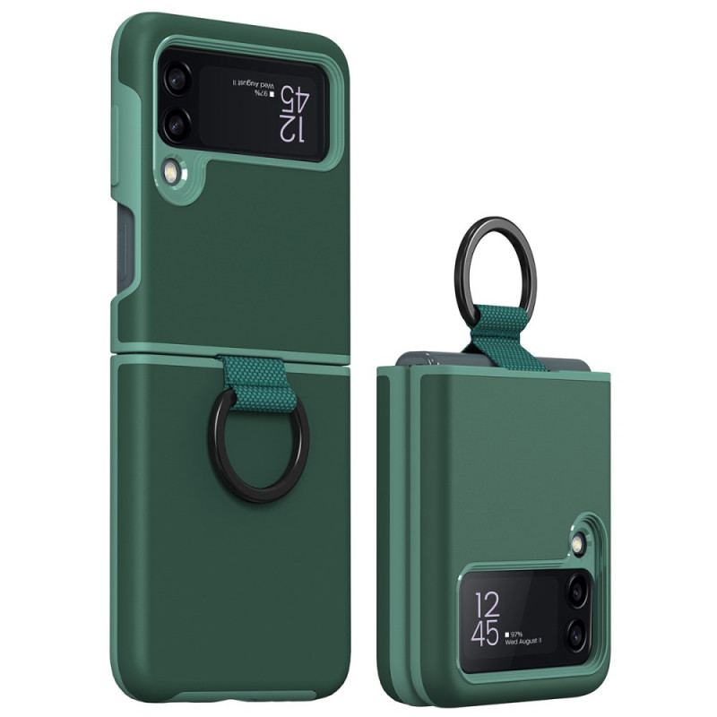 Capa Para Samsung Galaxy Z Flip 3 5G De Couro Design De Suporte De Anel Gkk