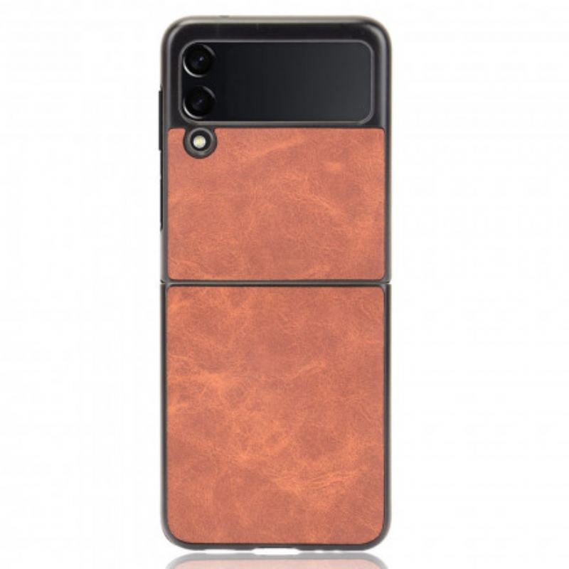 Capa Para Samsung Galaxy Z Flip 3 5G De Couro Efeito Couro