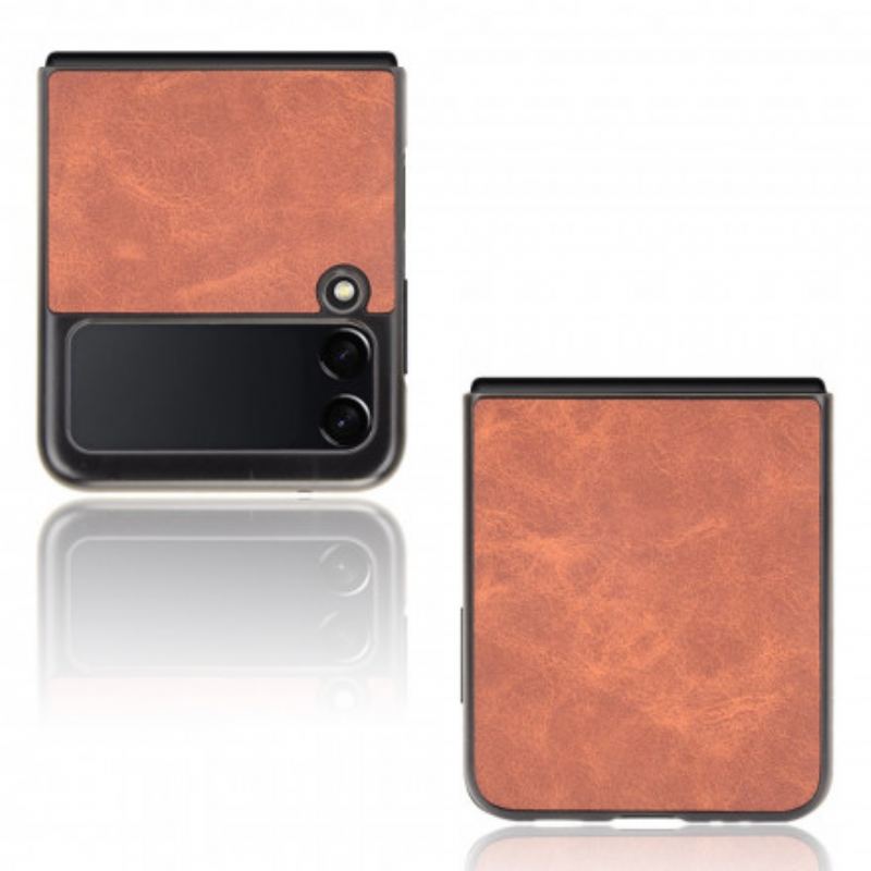 Capa Para Samsung Galaxy Z Flip 3 5G De Couro Efeito Couro