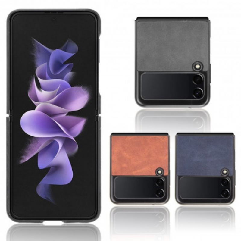 Capa Para Samsung Galaxy Z Flip 3 5G De Couro Efeito Couro