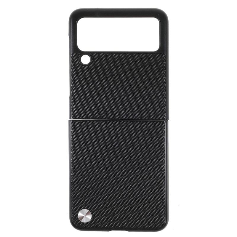 Capa Para Samsung Galaxy Z Flip 3 5G De Couro Fibra De Carbono X-level