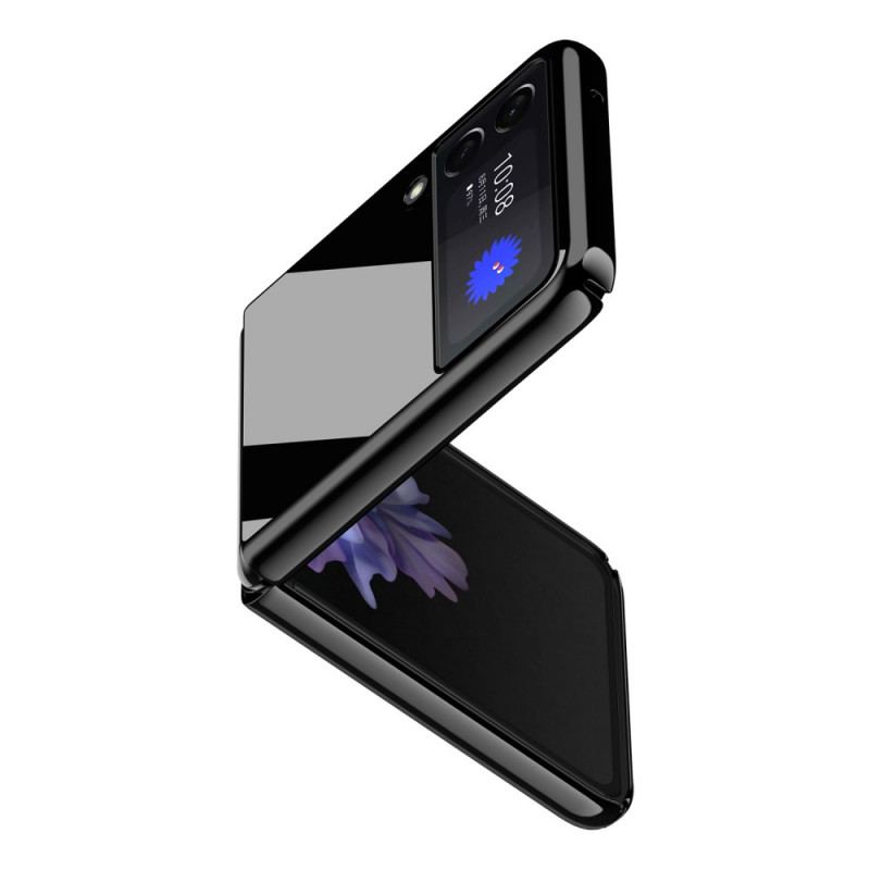 Capa Para Samsung Galaxy Z Flip 3 5G De Couro Lustroso