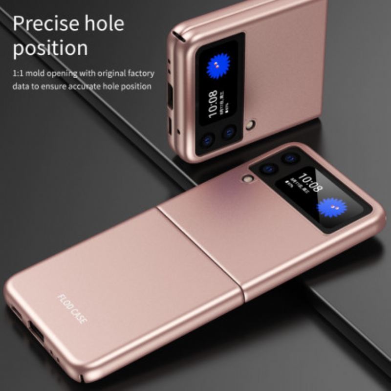Capa Para Samsung Galaxy Z Flip 3 5G De Couro Metálico