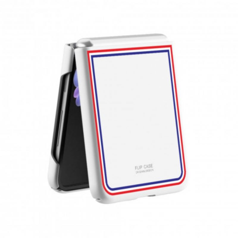 Capa Para Samsung Galaxy Z Flip 3 5G De Couro Tricolor