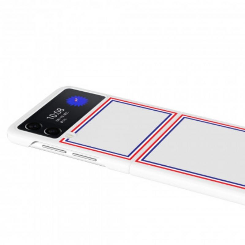 Capa Para Samsung Galaxy Z Flip 3 5G De Couro Tricolor