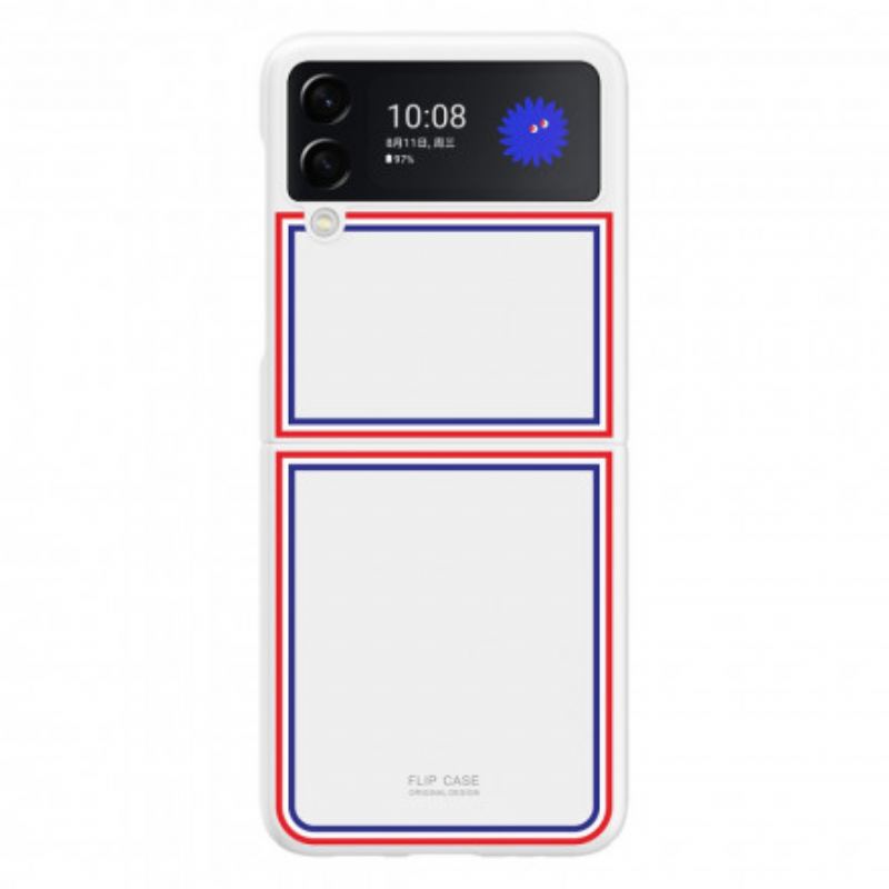 Capa Para Samsung Galaxy Z Flip 3 5G De Couro Tricolor