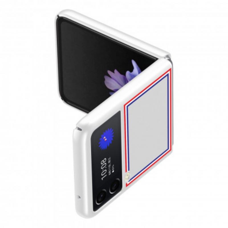 Capa Para Samsung Galaxy Z Flip 3 5G De Couro Tricolor