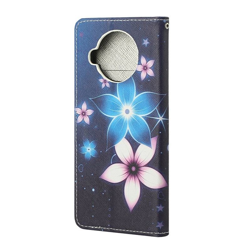 Capa Flip Para Xiaomi Mi 10T Lite De Cordão Flores De Cinta Lunar