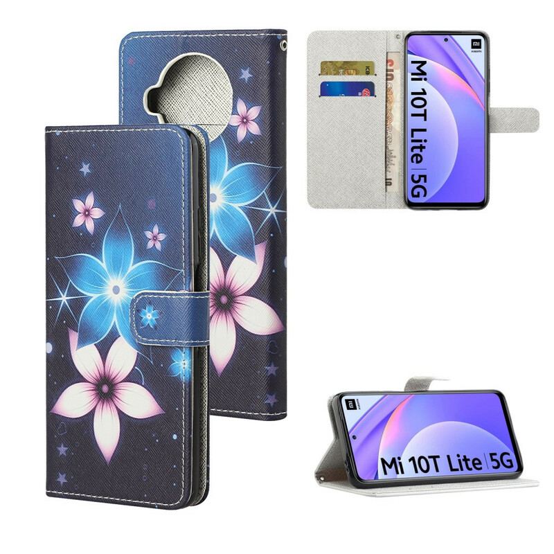 Capa Flip Para Xiaomi Mi 10T Lite De Cordão Flores De Cinta Lunar