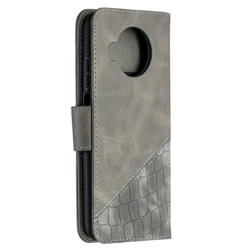 Capa Flip Para Xiaomi Mi 10T Lite Pele De Crocodilo
