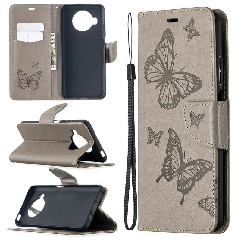 Capa Folio Para Xiaomi Mi 10T Lite Borboletas Impressas