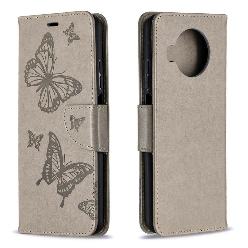 Capa Folio Para Xiaomi Mi 10T Lite Borboletas Impressas