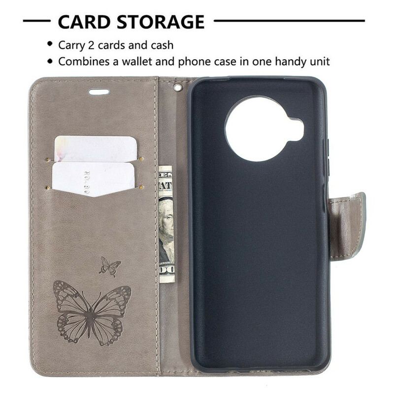 Capa Folio Para Xiaomi Mi 10T Lite Borboletas Impressas