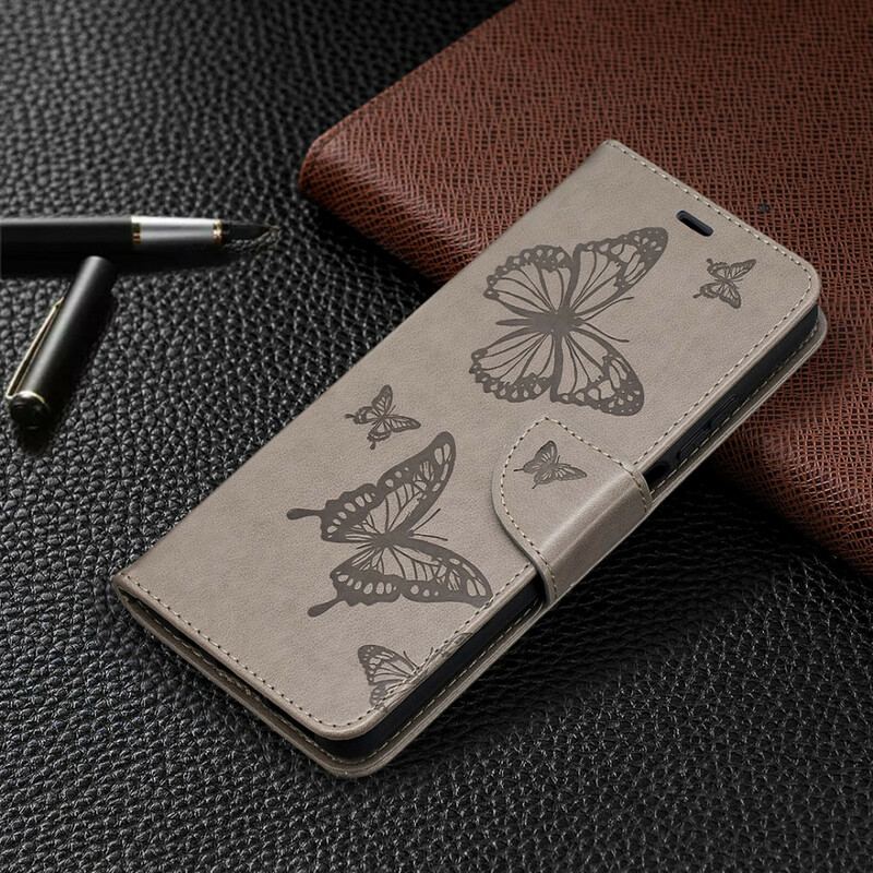 Capa Folio Para Xiaomi Mi 10T Lite Borboletas Impressas