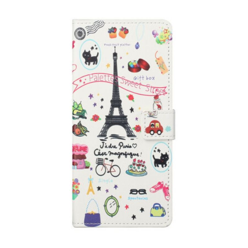 Capa Folio Para Xiaomi Mi 10T Lite Eu Amo Paris
