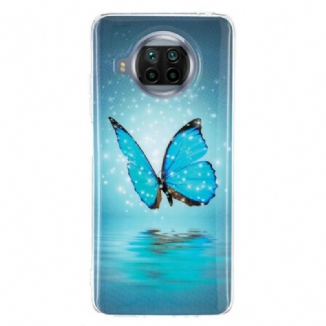 Capa Para Xiaomi Mi 10T Lite Borboleta Azul Neon