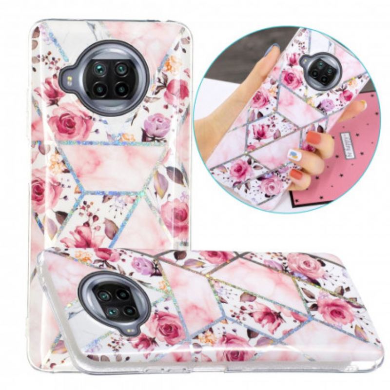 Capa Para Xiaomi Mi 10T Lite Flores Em Mármore