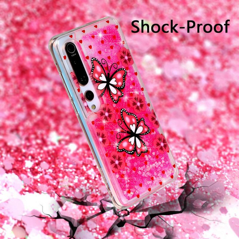 Capa Para Xiaomi Mi 10 / 10 Pro Lantejoulas Borboletas