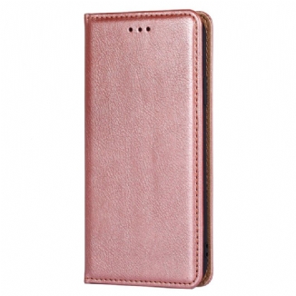 Capa De Celular Para Xiaomi Redmi 10X / 10X Pro Flip Costura De Couro Falso