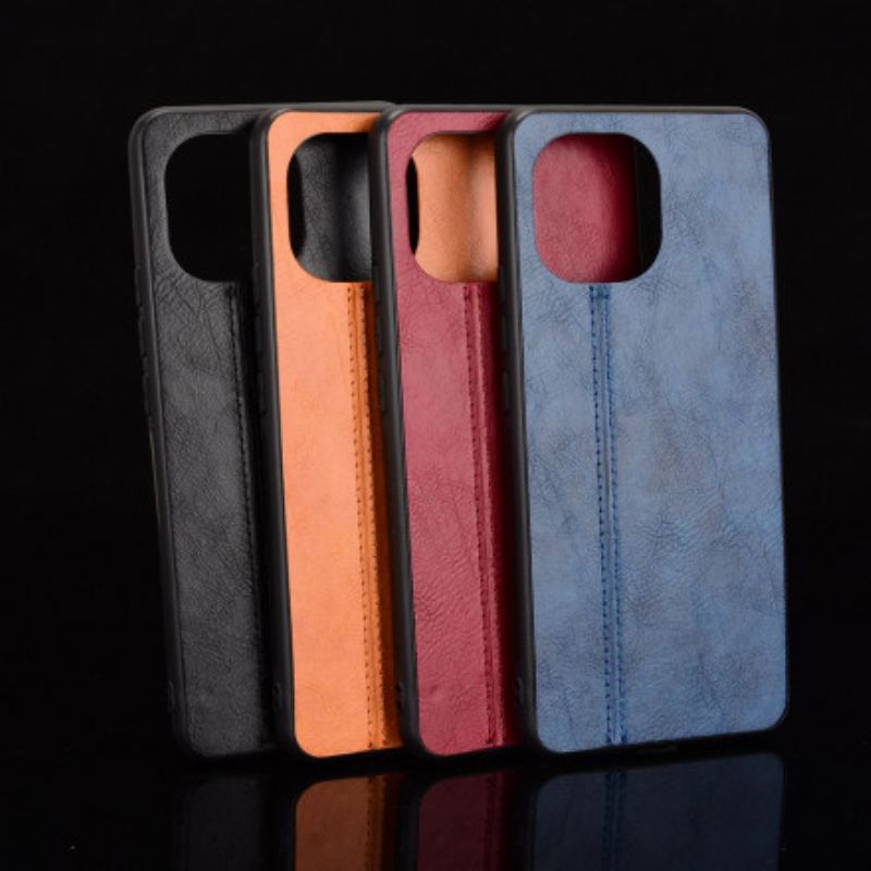 Capa De Celular Para Xiaomi Mi 11 (5G) Efeito Couro Couture