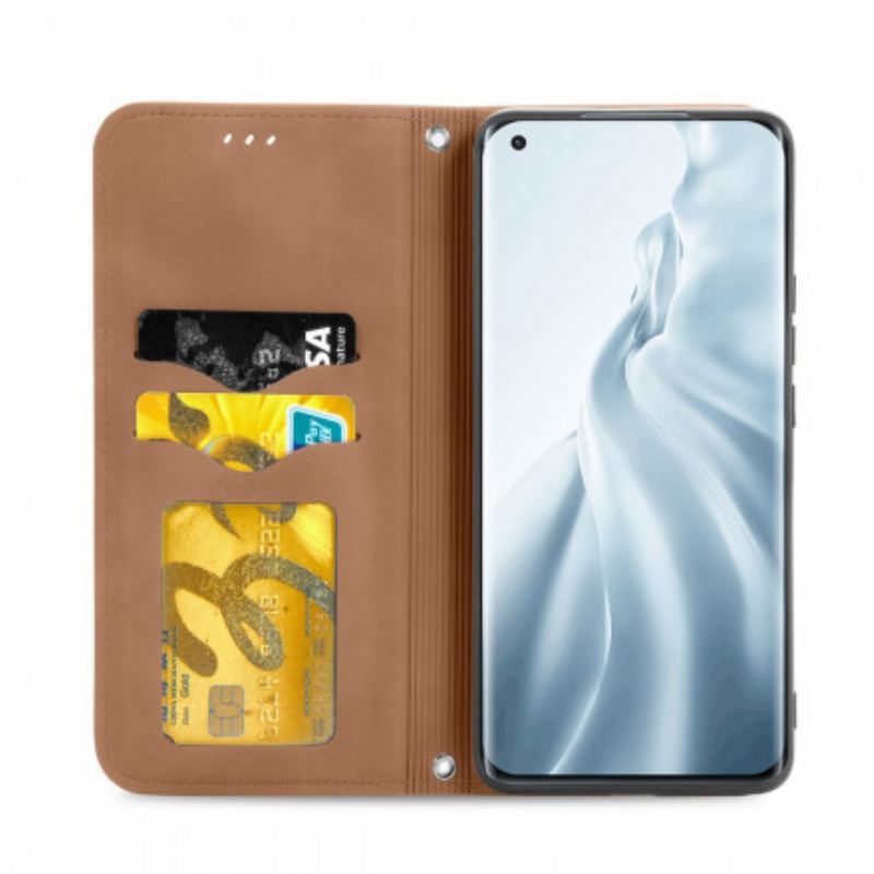 Capa De Celular Para Xiaomi Mi 11 (5G) Flip Couro Falso Vintage