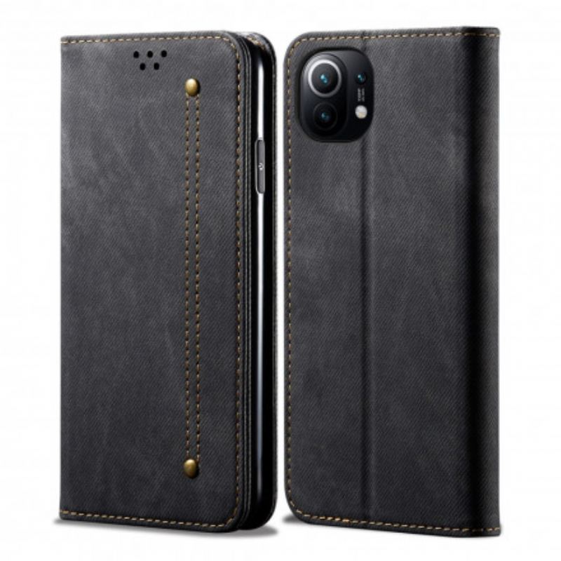Capa De Celular Para Xiaomi Mi 11 (5G) Flip Tecido Jeans