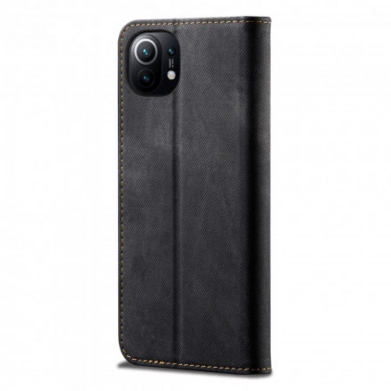 Capa De Celular Para Xiaomi Mi 11 (5G) Flip Tecido Jeans
