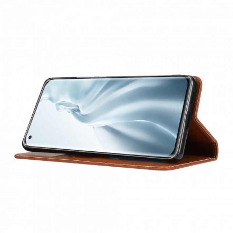 Capa De Celular Para Xiaomi Mi 11 (5G) Flip Titular De Cartão De Couro Sintético
