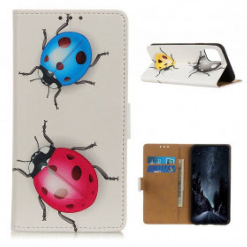 Capa De Couro Para Xiaomi Mi 11 (5G) Joaninhas