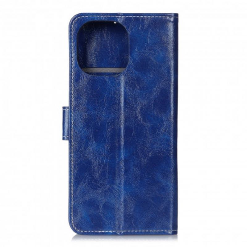 Capa Flip Para Xiaomi Mi 11 (5G) Costuras Brilhantes E Expostas
