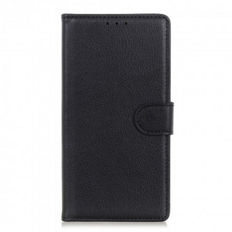 Capa Flip Para Xiaomi Mi 11 (5G) Couro Sintético De Lichia Tradicional