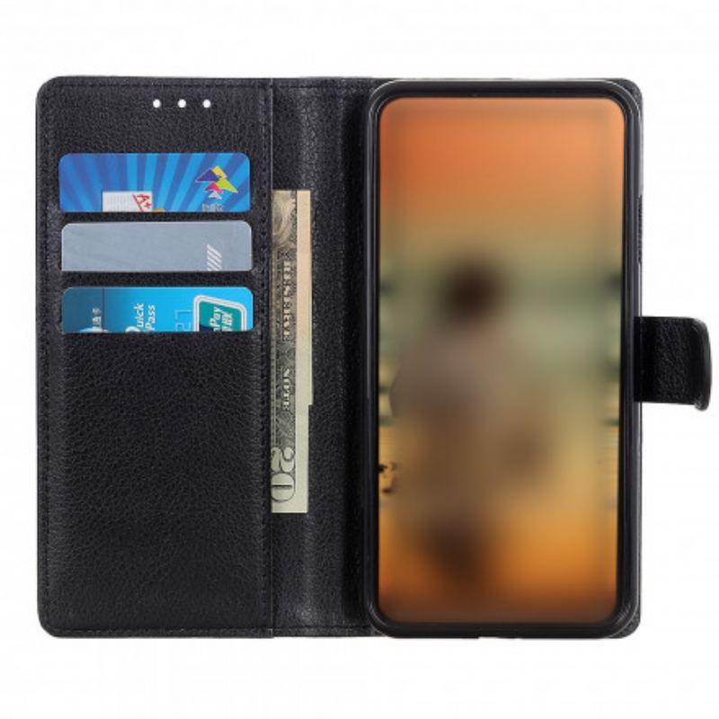 Capa Flip Para Xiaomi Mi 11 (5G) Couro Sintético De Lichia Tradicional