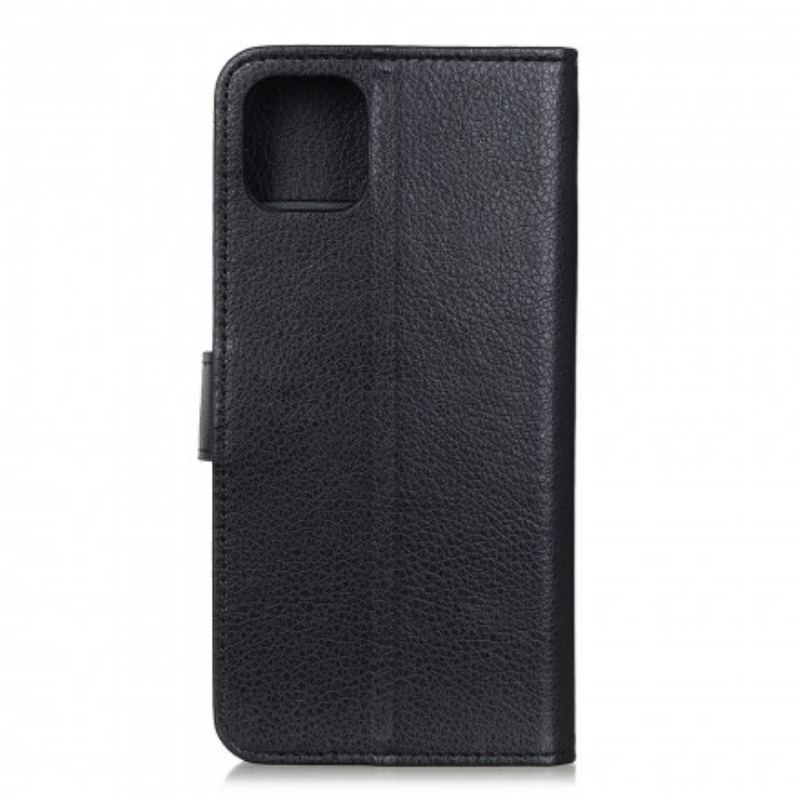 Capa Flip Para Xiaomi Mi 11 (5G) Couro Sintético De Lichia Tradicional