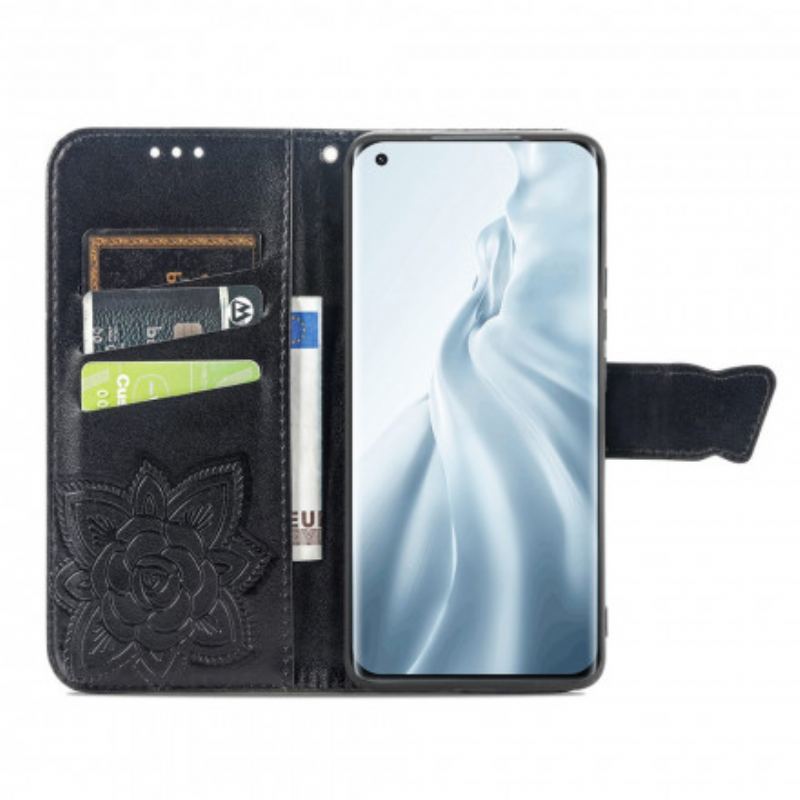Capa Flip Para Xiaomi Mi 11 (5G) Meia Borboleta