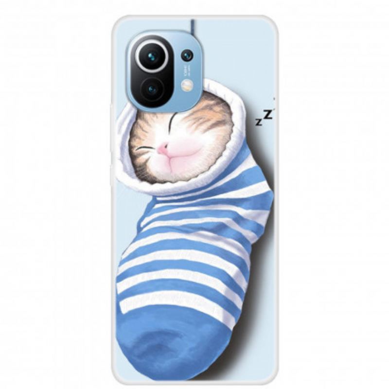 Capa Para Xiaomi Mi 11 (5G) Gatinho Dormindo