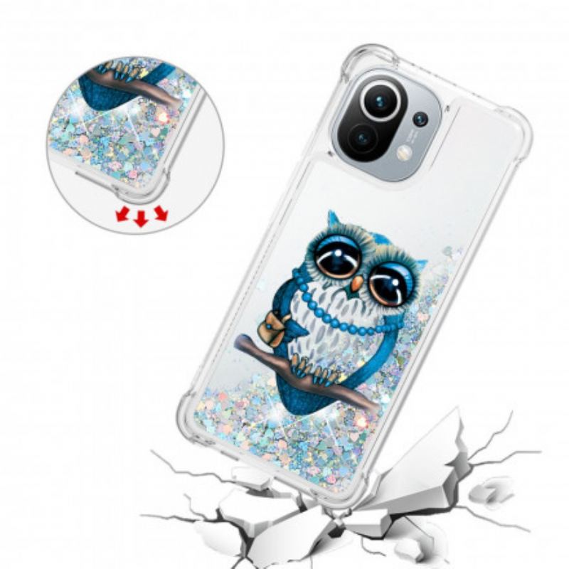 Capa Para Xiaomi Mi 11 (5G) Lantejoulas Miss Coruja