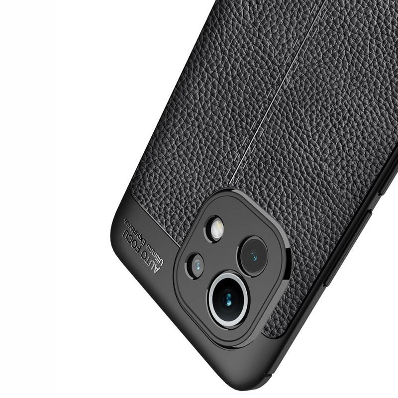 Capa Para Xiaomi Mi 11 (5G) Linha Dupla Efeito Couro Litchi