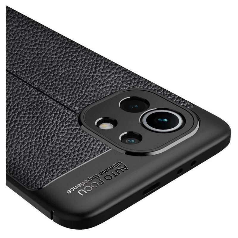 Capa Para Xiaomi Mi 11 (5G) Linha Dupla Efeito Couro Litchi