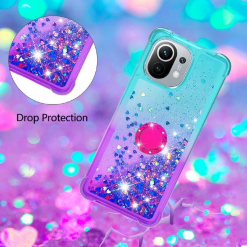 Capa Para Xiaomi Mi 11 (5G) Suporte De Anel Glitter